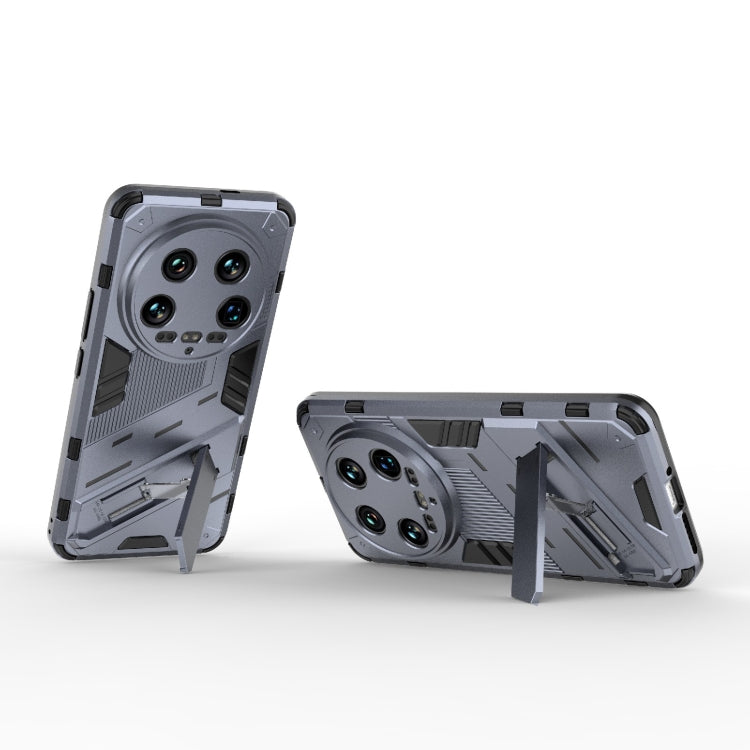 For Xiaomi 14 Ultra 5G Punk Armor 2 in 1 PC + TPU Phone Case with Holder(Grey)