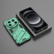 For Xiaomi 14 Ultra 5G Punk Armor 2 in 1 PC + TPU Phone Case with Holder(Green)