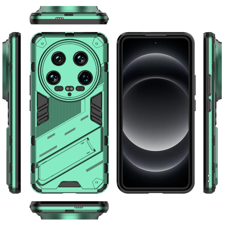 For Xiaomi 14 Ultra 5G Punk Armor 2 in 1 PC + TPU Phone Case with Holder(Green)