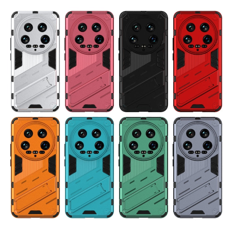 For Xiaomi 14 Ultra 5G Punk Armor 2 in 1 PC + TPU Phone Case with Holder(Green)
