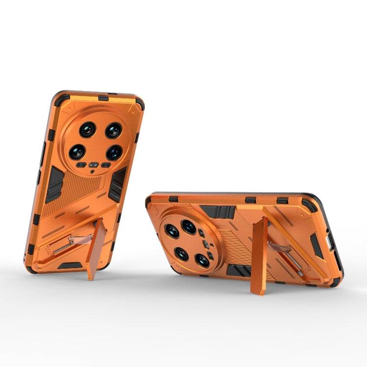 For Xiaomi 14 Ultra 5G Punk Armor 2 in 1 PC + TPU Phone Case with Holder(Orange)