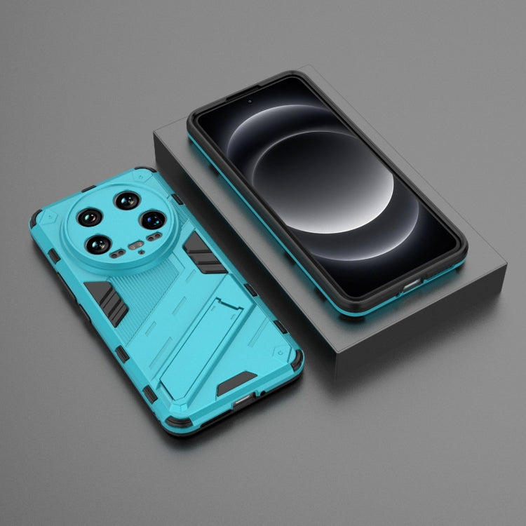 For Xiaomi 14 Ultra 5G Punk Armor 2 in 1 PC + TPU Phone Case with Holder(Blue)