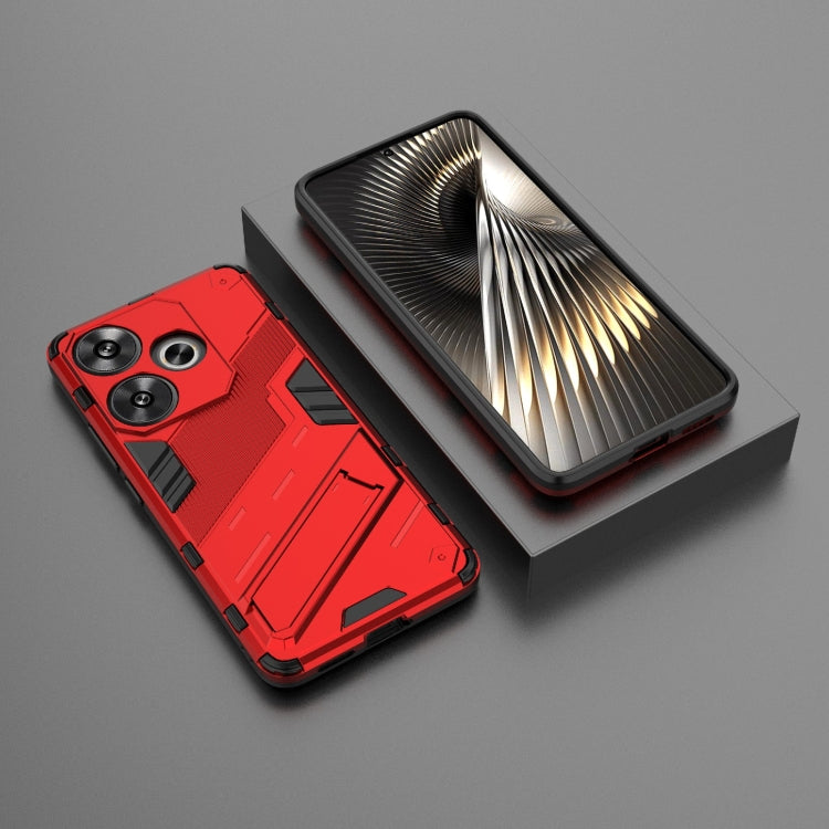 For Xiaomi Redmi Turbo 3 5G Punk Armor 2 in 1 PC + TPU Phone Case with Holder(Red)