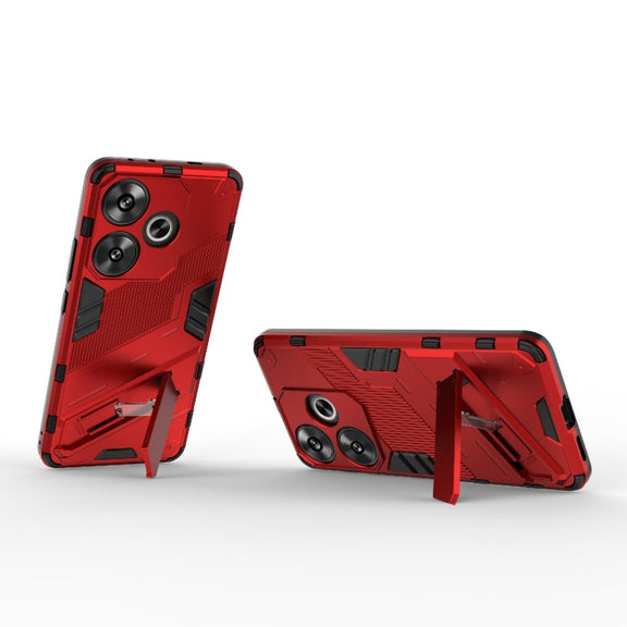 For Xiaomi Redmi Turbo 3 5G Punk Armor 2 in 1 PC + TPU Phone Case with Holder(Red)