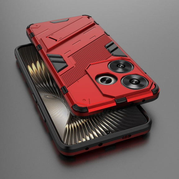 For Xiaomi Redmi Turbo 3 5G Punk Armor 2 in 1 PC + TPU Phone Case with Holder(Red)