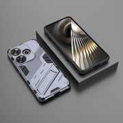 For Xiaomi Redmi Turbo 3 5G Punk Armor 2 in 1 PC + TPU Phone Case with Holder(Grey)