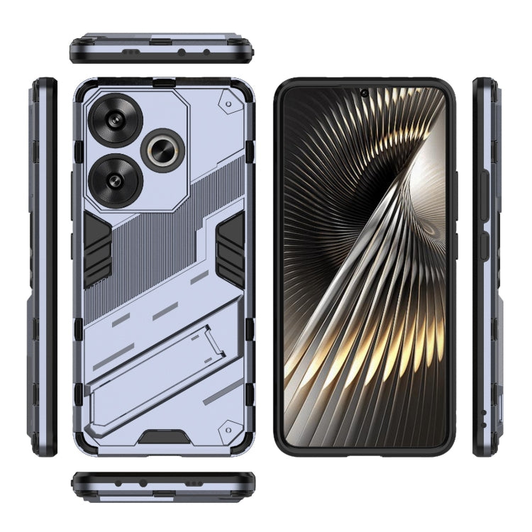 For Xiaomi Redmi Turbo 3 5G Punk Armor 2 in 1 PC + TPU Phone Case with Holder(Grey)