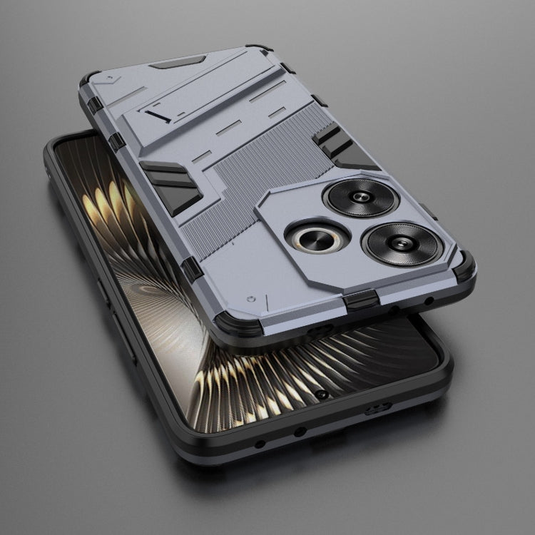 For Xiaomi Redmi Turbo 3 5G Punk Armor 2 in 1 PC + TPU Phone Case with Holder(Grey)