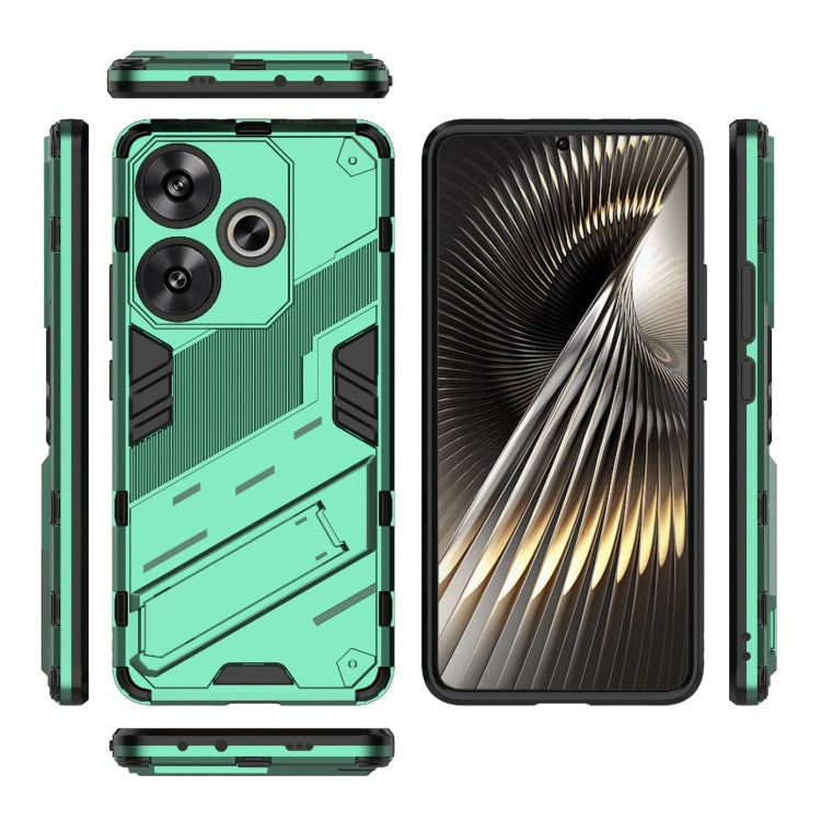 For Xiaomi Redmi Turbo 3 5G Punk Armor 2 in 1 PC + TPU Phone Case with Holder(Green)