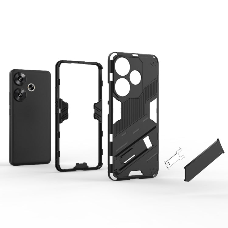 For Xiaomi Redmi Turbo 3 5G Punk Armor 2 in 1 PC + TPU Phone Case with Holder(Green)