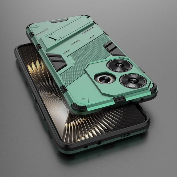 For Xiaomi Redmi Turbo 3 5G Punk Armor 2 in 1 PC + TPU Phone Case with Holder(Green)