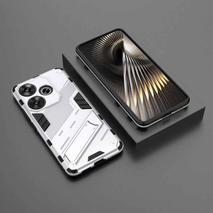 For Xiaomi Redmi Turbo 3 5G Punk Armor 2 in 1 PC + TPU Phone Case with Holder(White)