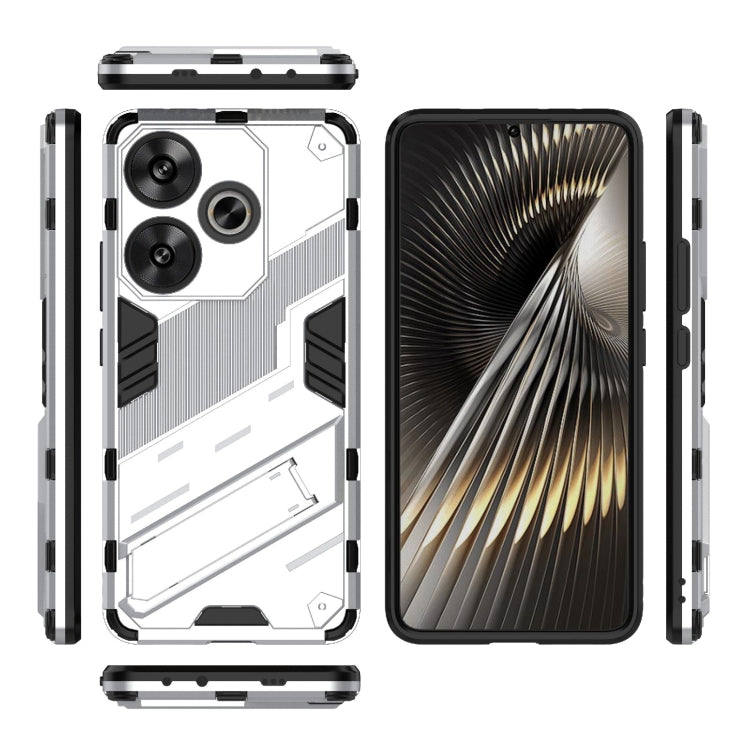For Xiaomi Redmi Turbo 3 5G Punk Armor 2 in 1 PC + TPU Phone Case with Holder(White)