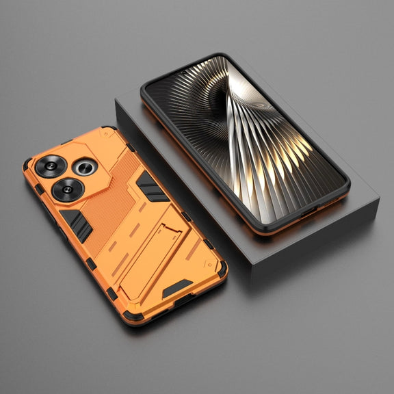 For Xiaomi Redmi Turbo 3 5G Punk Armor 2 in 1 PC + TPU Phone Case with Holder(Orange)
