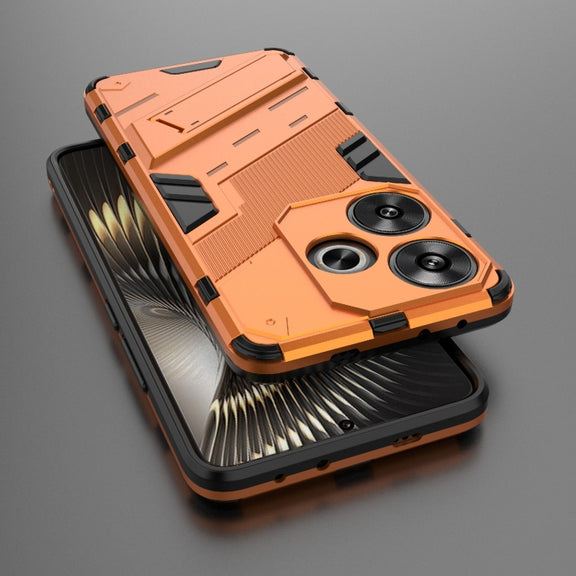 For Xiaomi Redmi Turbo 3 5G Punk Armor 2 in 1 PC + TPU Phone Case with Holder(Orange)