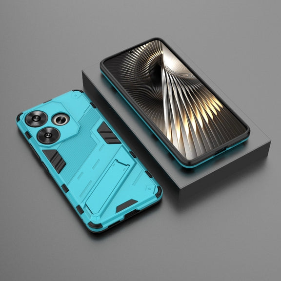 For Xiaomi Redmi Turbo 3 5G Punk Armor 2 in 1 PC + TPU Phone Case with Holder(Blue)