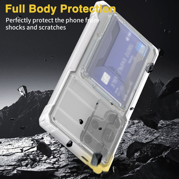 For Samsung Galaxy S24 Ultra 5G Full Coverage Phone Case with Holder / Card Slot(Transparent)