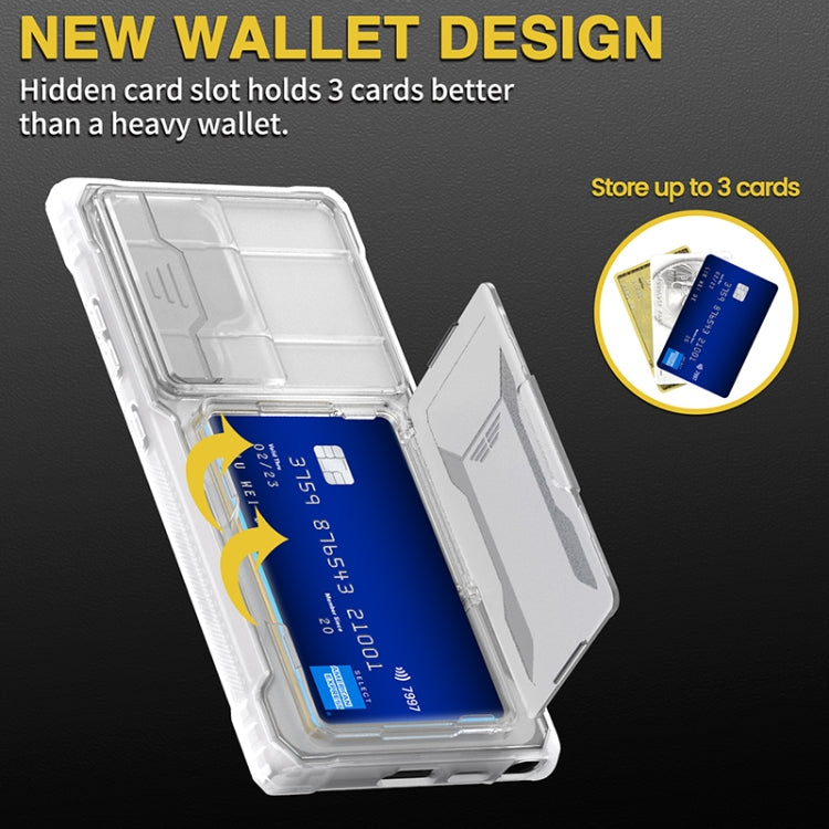 For Samsung Galaxy S24 Ultra 5G Full Coverage Phone Case with Holder / Card Slot(Transparent)