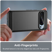 For Google Pixel 9 Pro 5G Carbon Fiber Brushed Texture TPU Phone Case(Black)