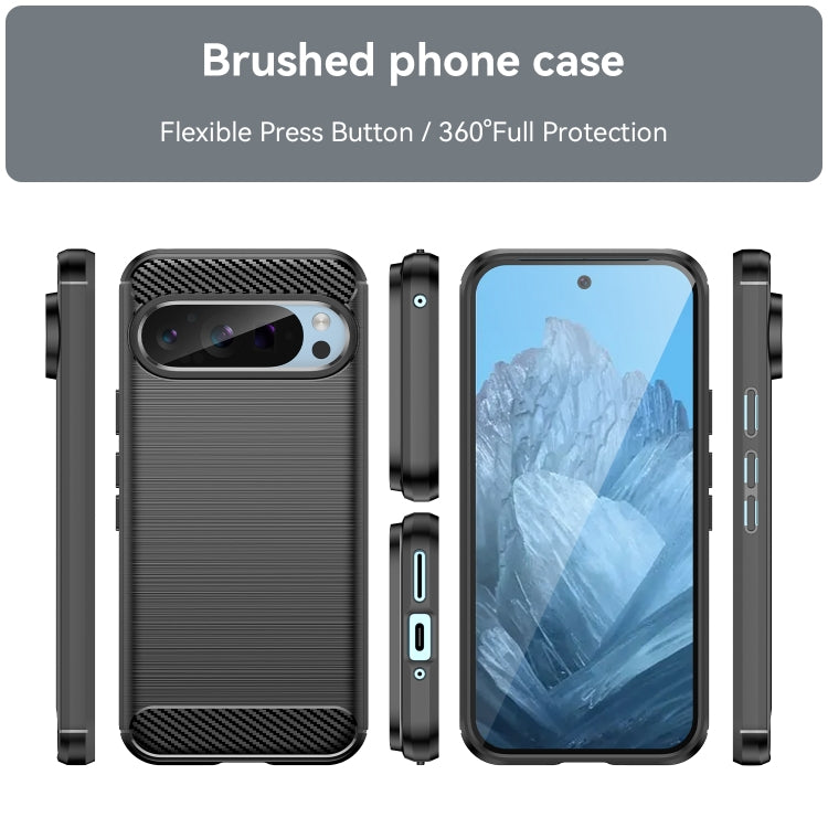 For Google Pixel 9 Carbon Fiber Brushed Texture TPU Phone Case(Black)
