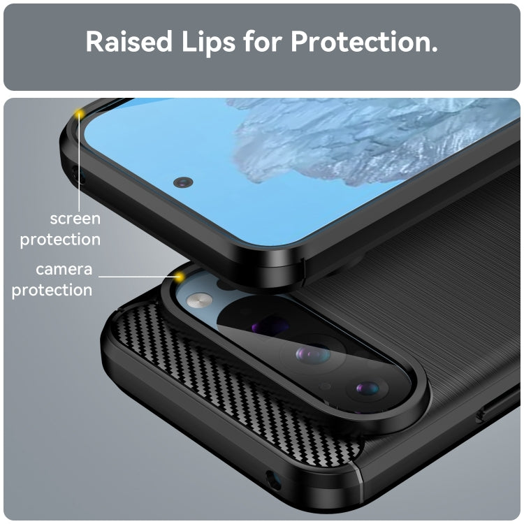 For Google Pixel 9 Carbon Fiber Brushed Texture TPU Phone Case(Black)