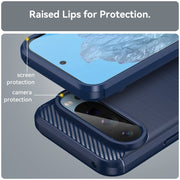For Google Pixel 9 Carbon Fiber Brushed Texture TPU Phone Case(Blue)