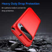 For Google Pixel 9 Carbon Fiber Brushed Texture TPU Phone Case(Red)