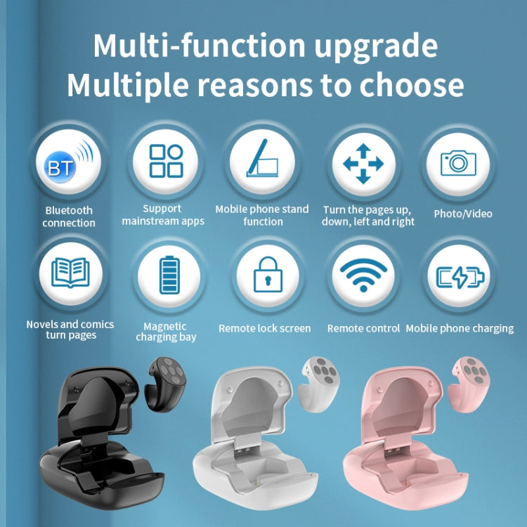 JX-06s Multifunctional Mobile Phone Smart Bluetooth Remote Control Ring with Charging Box(White)