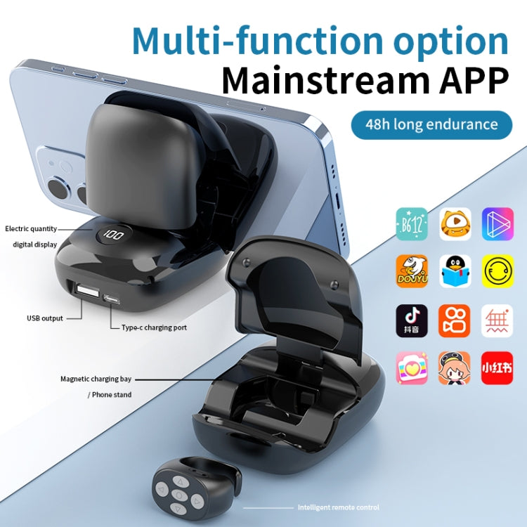 JX-06s Multifunctional Mobile Phone Smart Bluetooth Remote Control Ring with Charging Box(White)