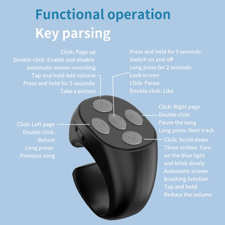 JX-06s Multifunctional Mobile Phone Smart Bluetooth Remote Control Ring with Charging Box(White)
