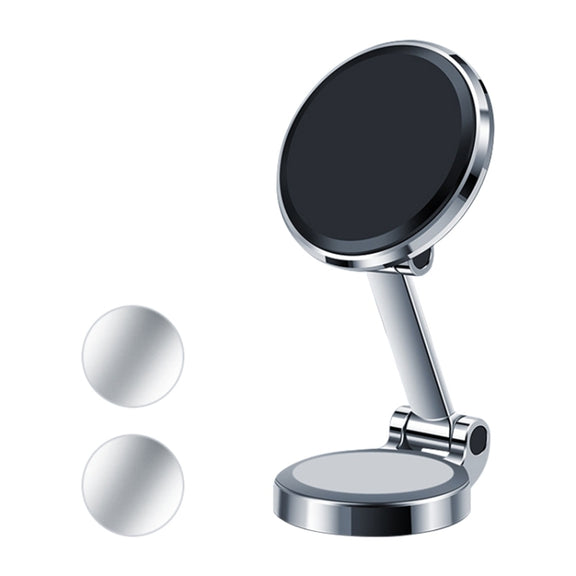 ZF016 Magnetic Alloy Foldable Car Dashboard Phone Holder(Silver)