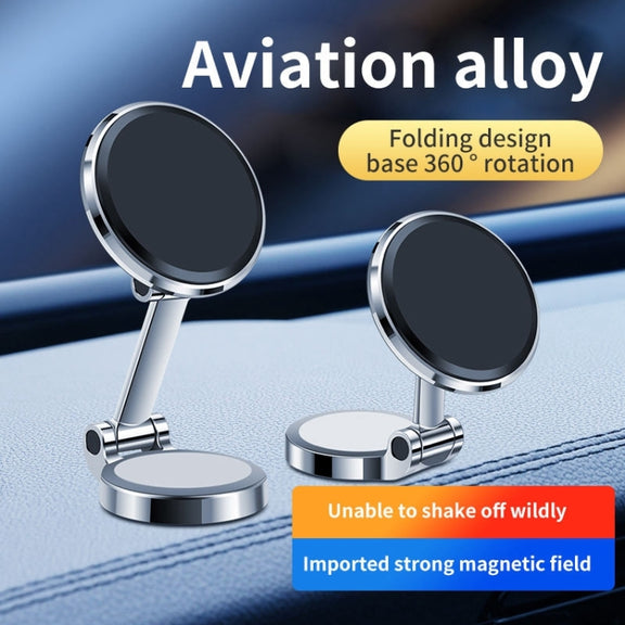 ZF016 Magnetic Alloy Foldable Car Dashboard Phone Holder(Silver)