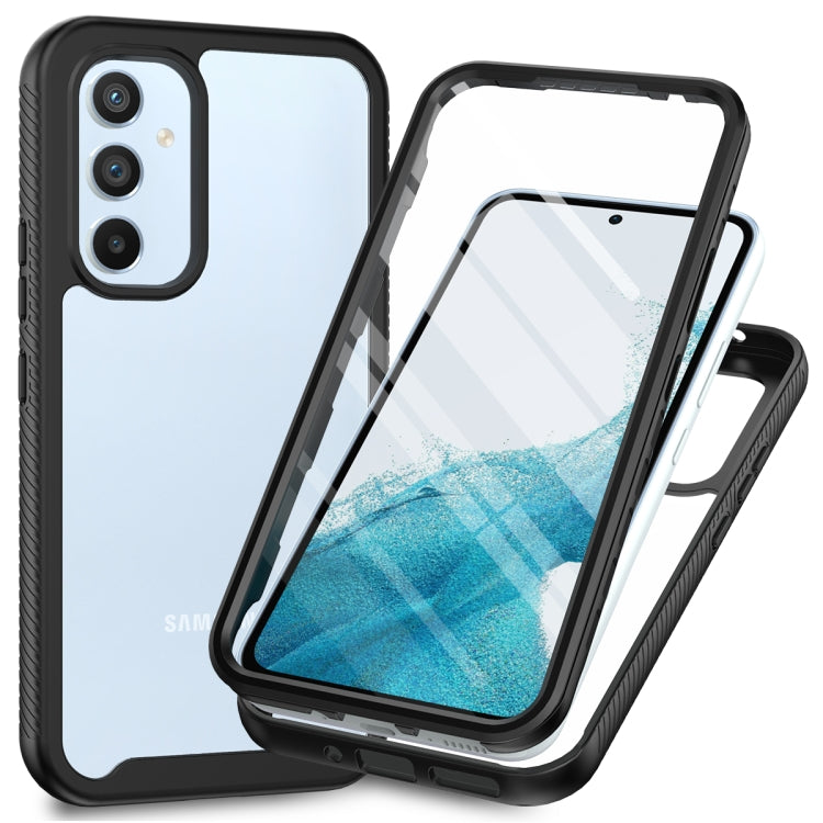 For Samsung Galaxy A54 5G Two-layer Integrated Transparent TPU + PC + PET Protective Phone Case(Black)