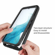For Samsung Galaxy A54 5G Two-layer Integrated Transparent TPU + PC + PET Protective Phone Case(Black)