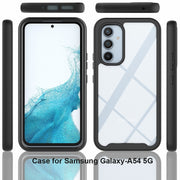 For Samsung Galaxy A54 5G Starry Sky Solid Color Shockproof TPU Clear PC Phone Case(Black)