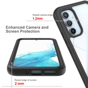 For Samsung Galaxy A54 5G Starry Sky Solid Color Shockproof TPU Clear PC Phone Case(Black)