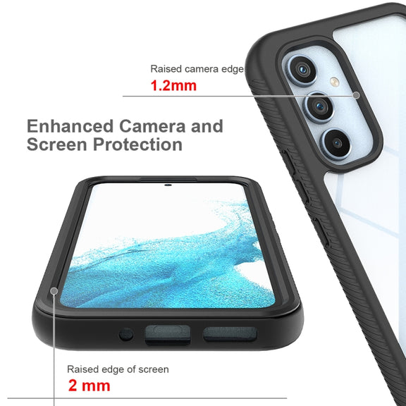 For Samsung Galaxy A54 5G Starry Sky Solid Color Shockproof TPU Clear PC Phone Case(Black)