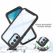 For Samsung Galaxy A54 5G Starry Sky Solid Color Shockproof TPU Clear PC Phone Case(Black)