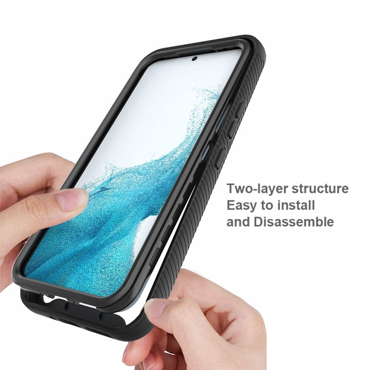 For Samsung Galaxy A54 5G Starry Sky Solid Color Shockproof TPU Clear PC Phone Case(Black)