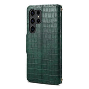 For Samsung Galaxy S24+ 5G Denior Crocodile Texture Oil Edge Leather Phone Case(Green)