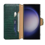 For Samsung Galaxy S24+ 5G Denior Crocodile Texture Oil Edge Leather Phone Case(Green)