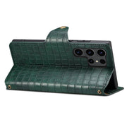For Samsung Galaxy S24+ 5G Denior Crocodile Texture Oil Edge Leather Phone Case(Green)