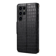 For Samsung Galaxy S24 5G Denior Crocodile Texture Oil Edge Leather Phone Case(Black)
