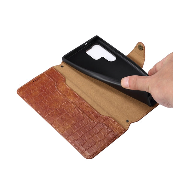 For Samsung Galaxy S24 5G Denior Crocodile Texture Oil Edge Leather Phone Case(Black)