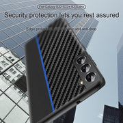 For Samsung Galaxy S25+ 5G Ultra-thin Carbon Fiber Texture Splicing Phone Case(Yellow)