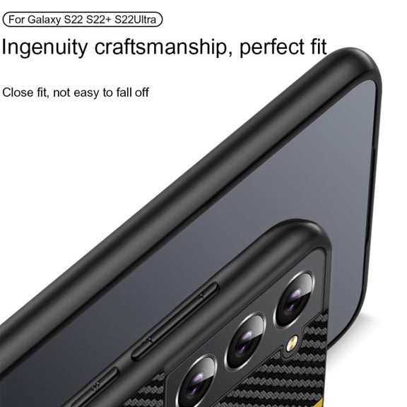 For Samsung Galaxy S25+ 5G Ultra-thin Carbon Fiber Texture Splicing Phone Case(Yellow)