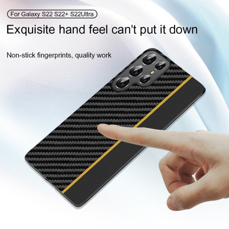 For Samsung Galaxy S25 Ultra 5G Ultra-thin Carbon Fiber Texture Splicing Phone Case(Blue)