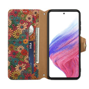 For Samsung Galaxy S24+ 5G Denior Flower Language Series Cork Fabric Oil Edge Leather Phone Case(Spring)