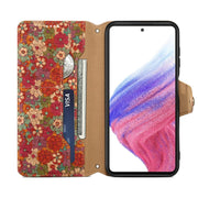For Samsung Galaxy S24+ 5G Denior Flower Language Series Cork Fabric Oil Edge Leather Phone Case(Summer)