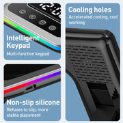 A93 15W 5 in 1 Multifunctional Foldable Wireless Charger Desktop Phone Stand(Black)